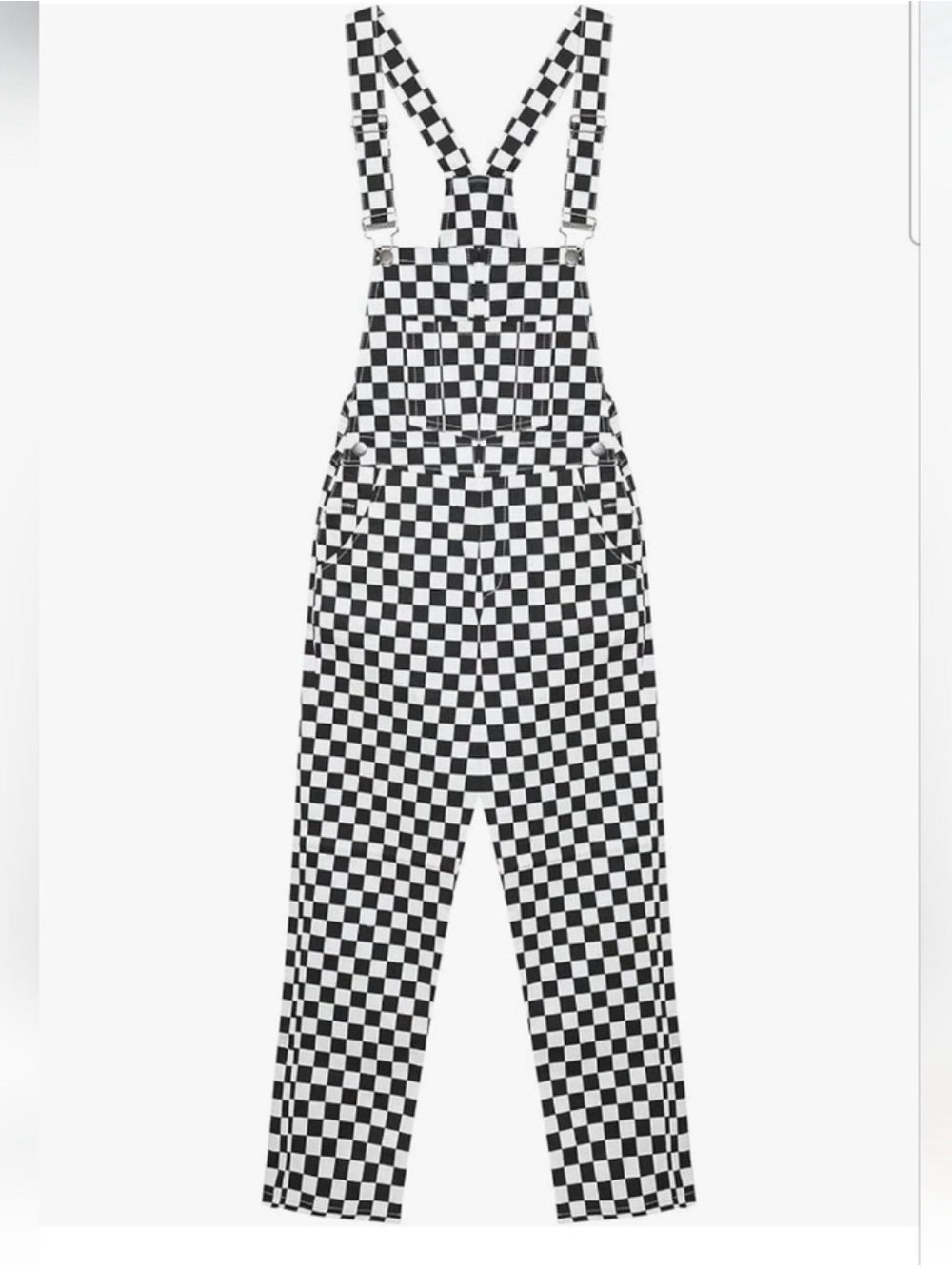 Black & White Checkerboard Overalls